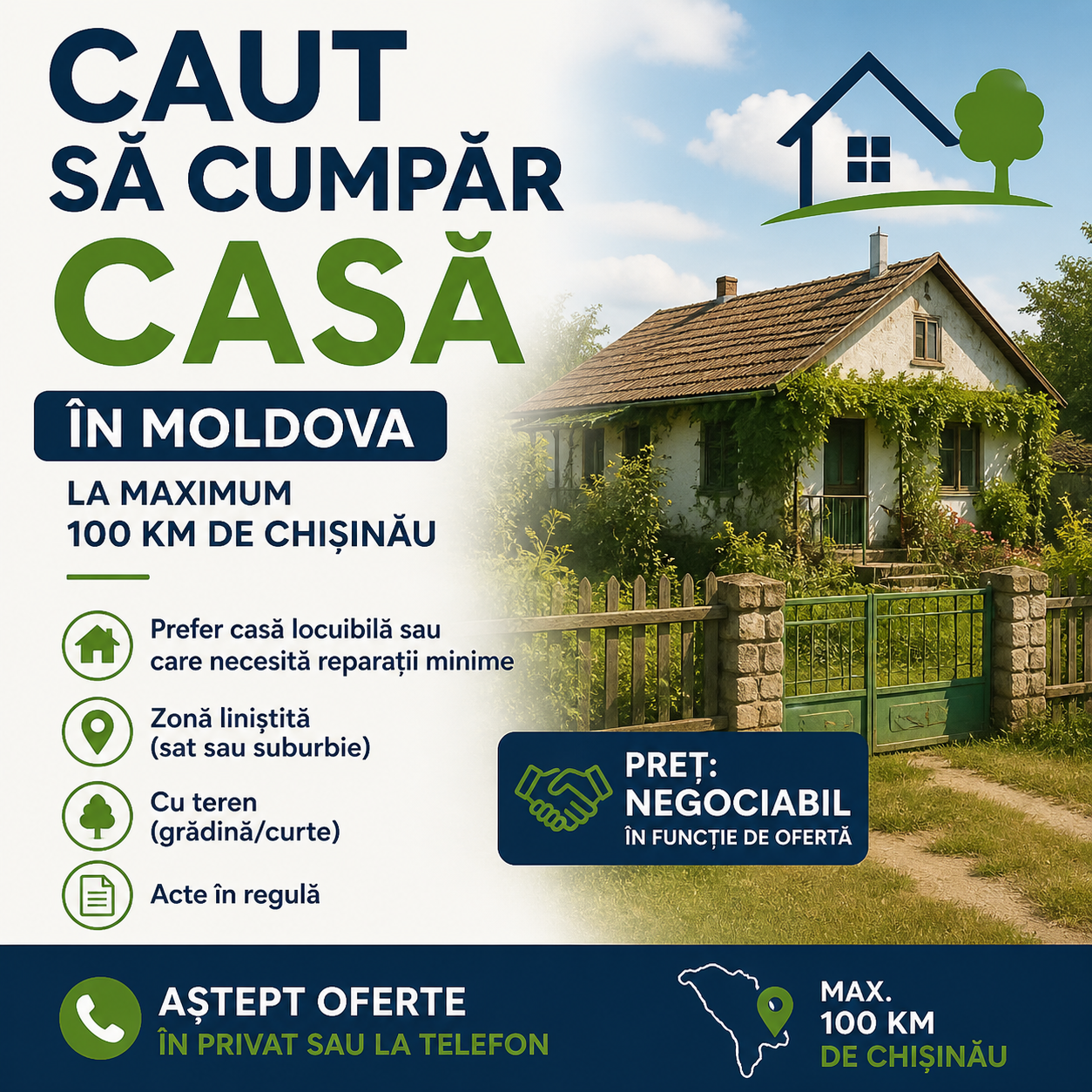 ANUNȚ – CAUT SĂ CUMPĂR CASĂ