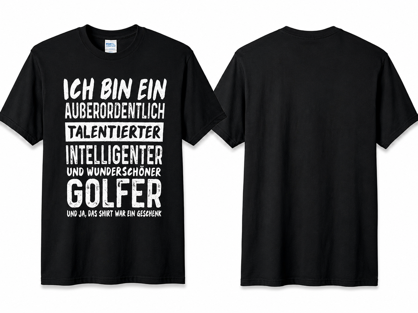 Port & Company Herren T-Shirt Gr. L Schwarz Lustiger Golfer Spruch Baumwolle