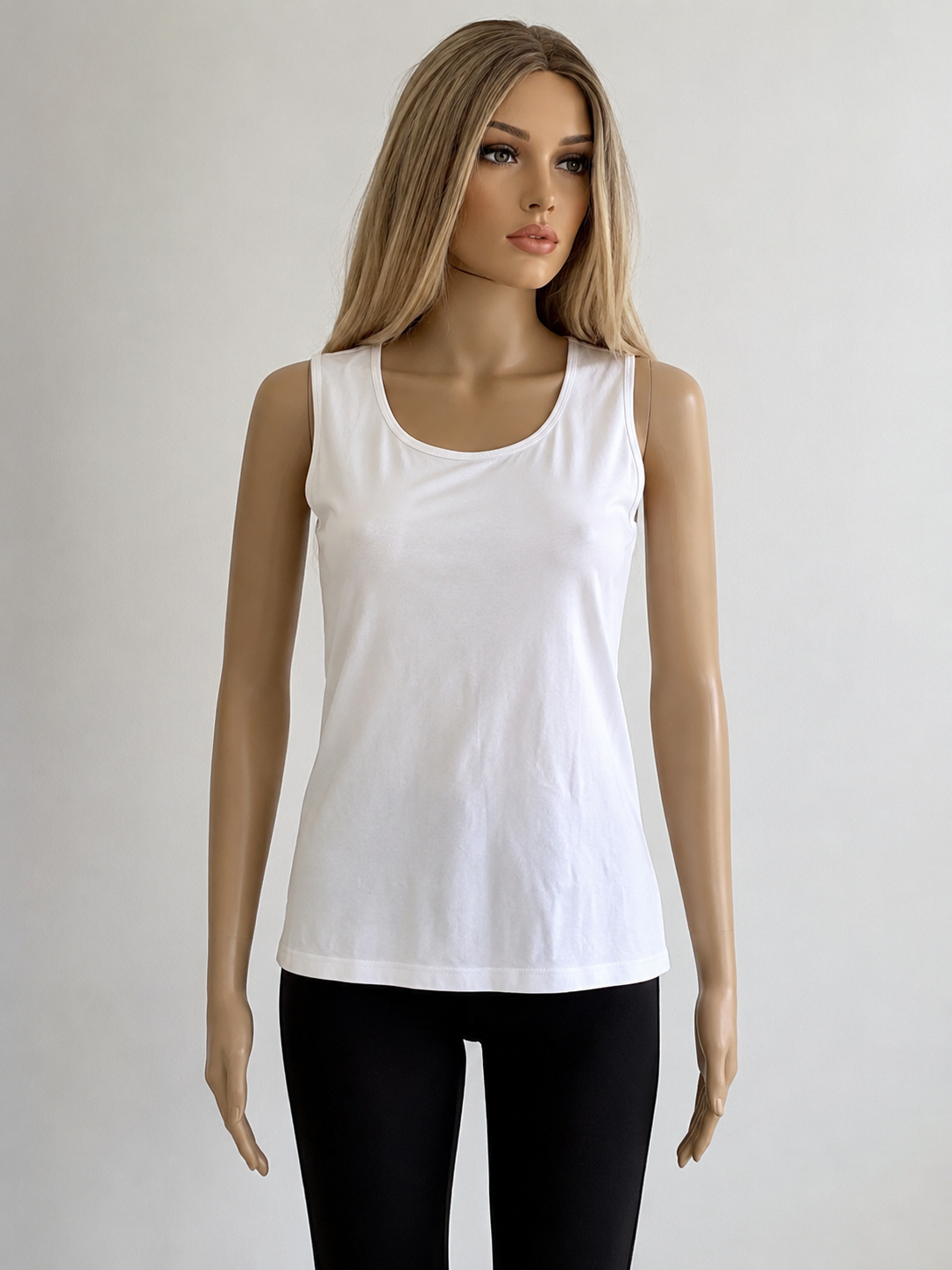 Made in Italy Damen Top Weiß Ärmellos – Größe M