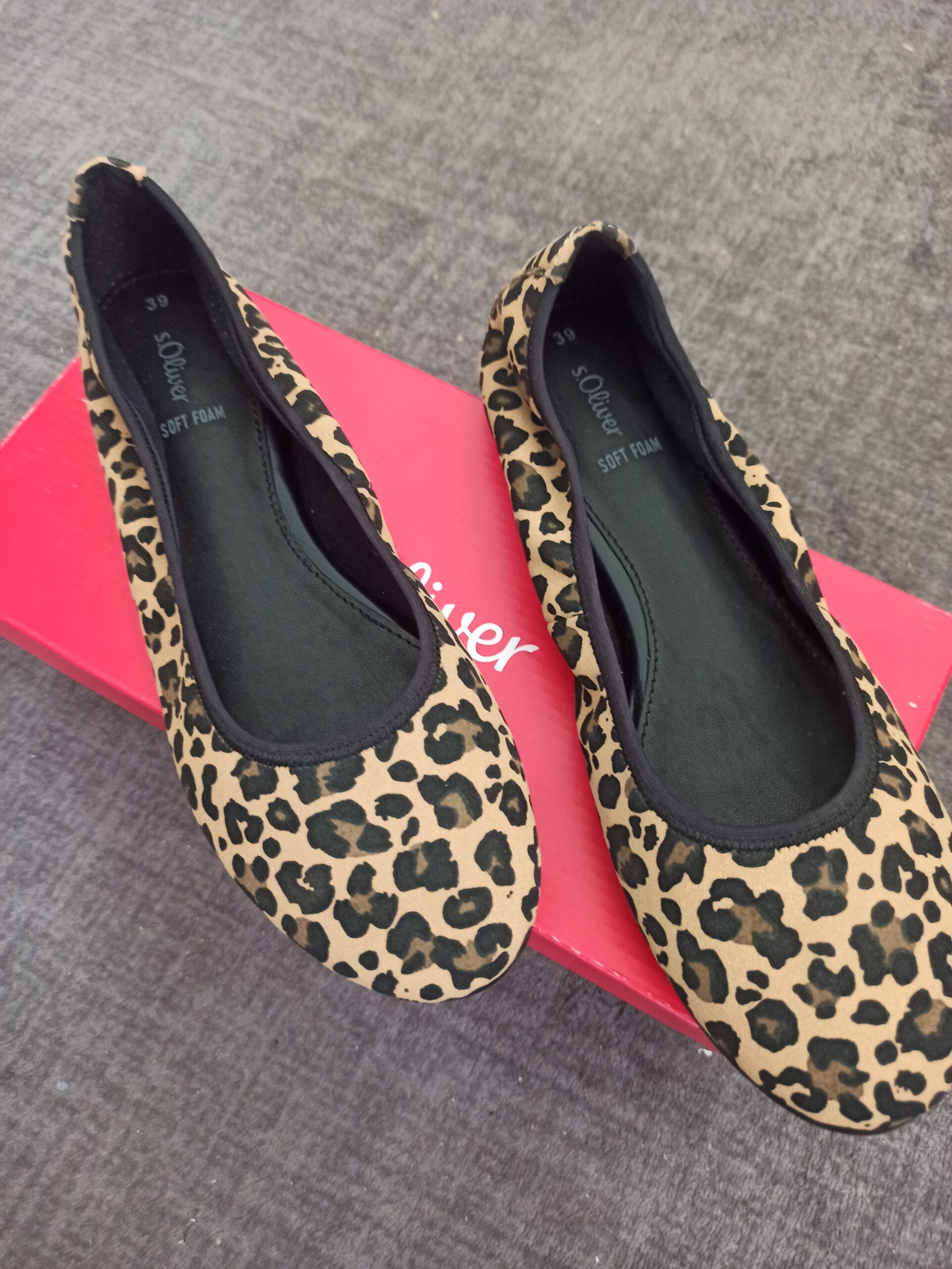 S.Oliver Damen Ballerinas Leopard Gr. 39 Soft Foam – Neu mit Karton