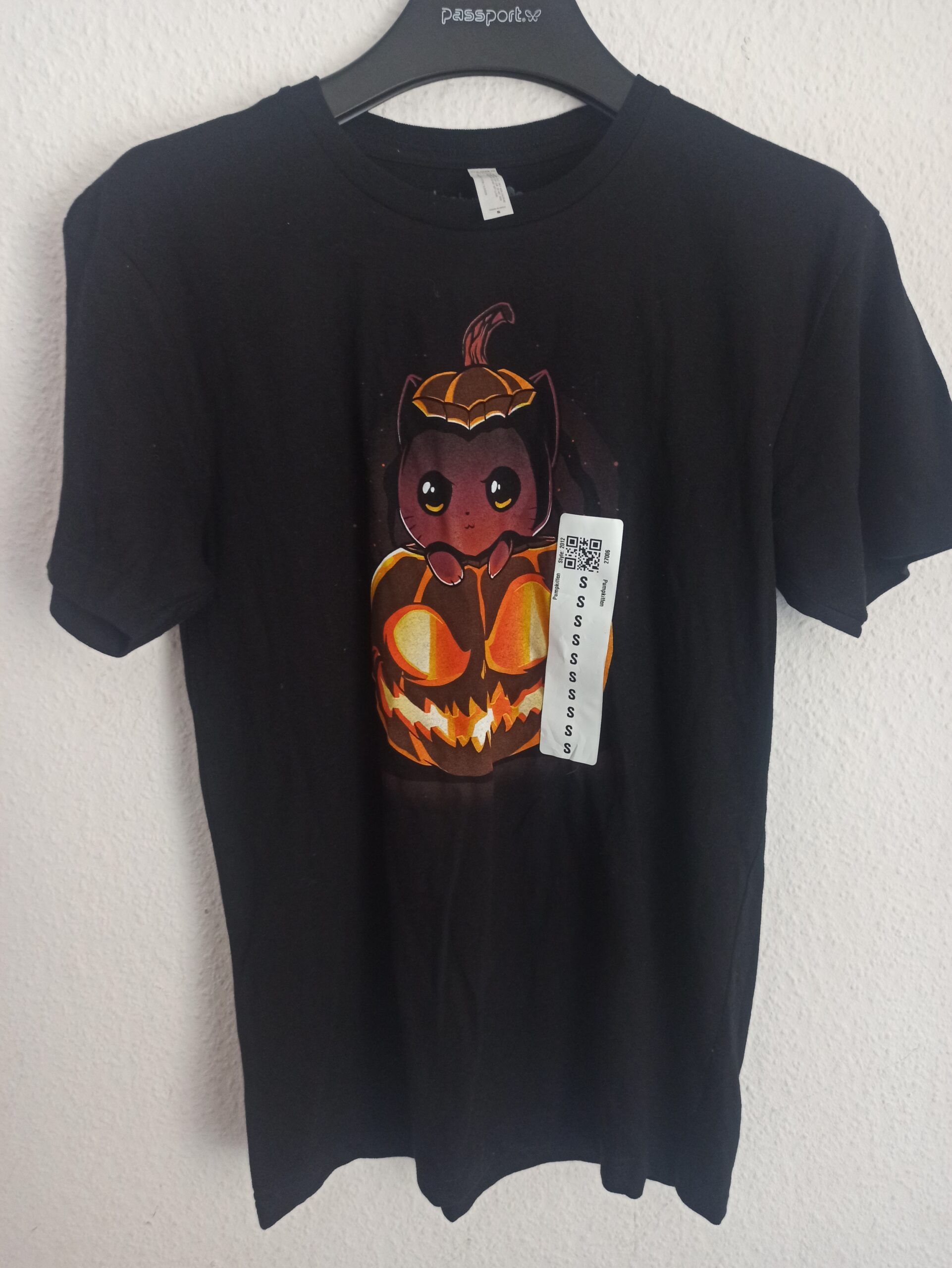 Teeturtle Pumpkitten T-Shirt Damen/Herren Gr. S Schwarz Neu Ohne Etikett Halloween Katze