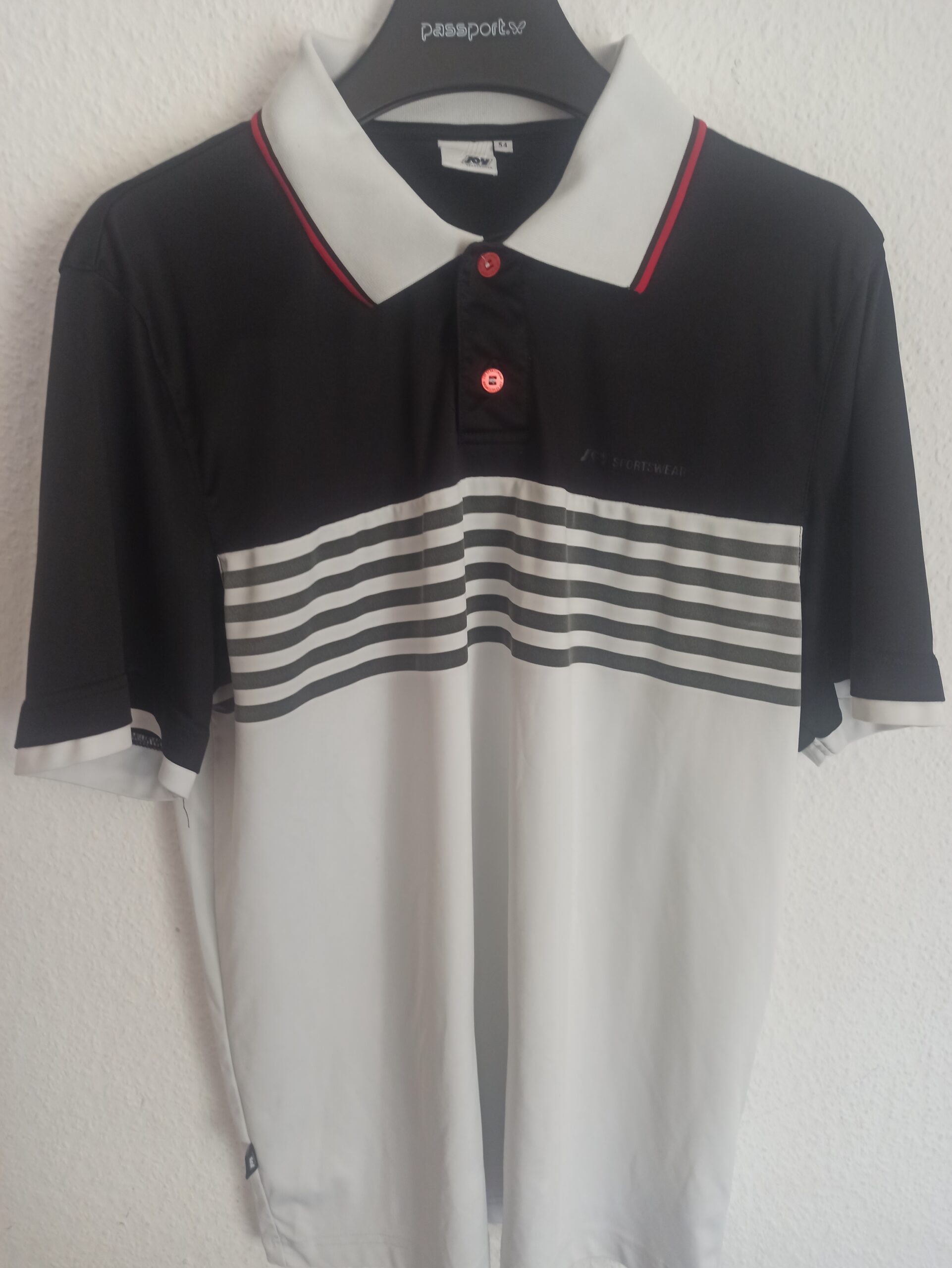 Joy Sportswear Herren Poloshirt Gr.L.Schwarz Weiß Kurzarm Sport Freizeit