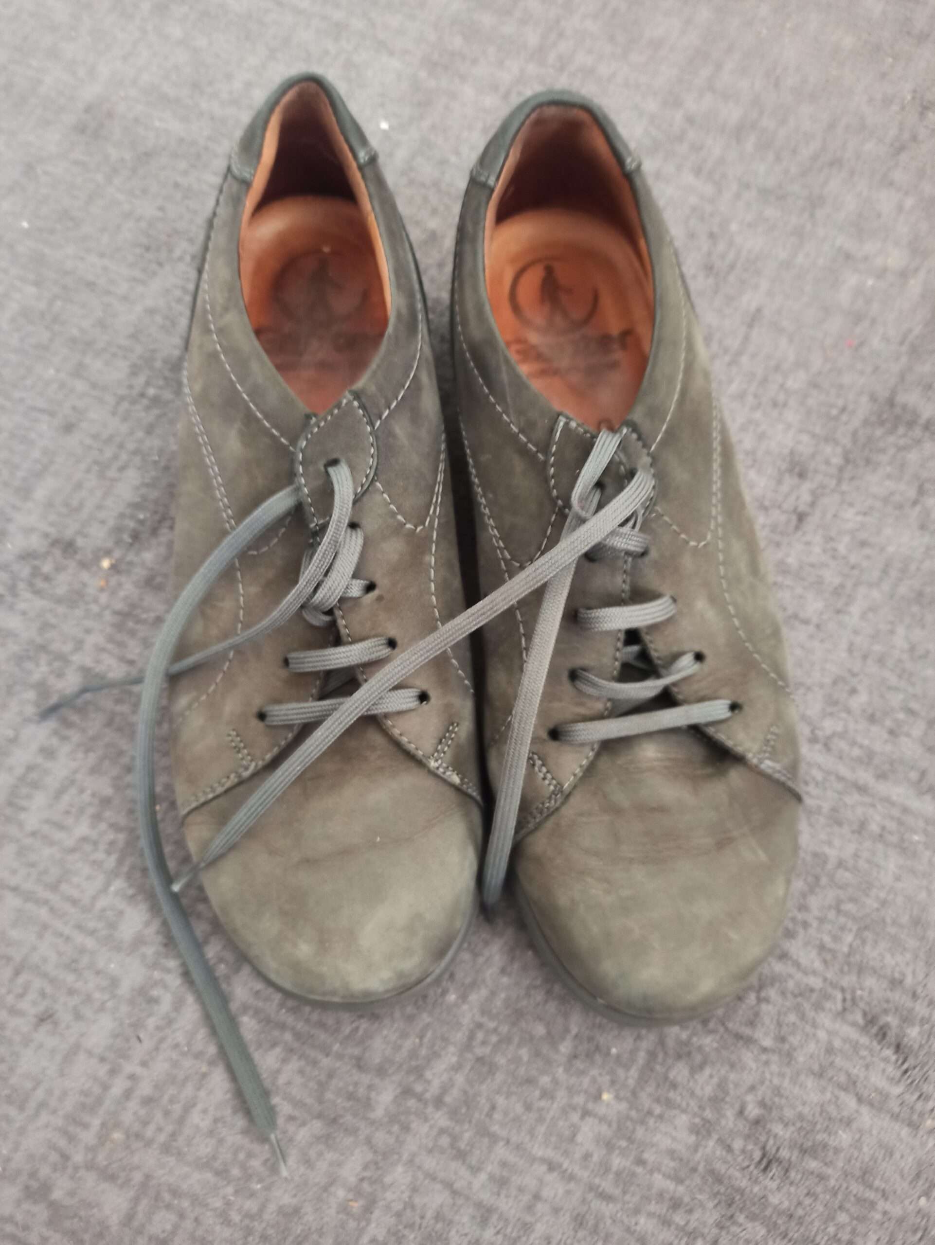 Ganter Damen Halbschuhe Leder Gr. 36,5 (3½ G) Grau Bequem Vario-Kork-Fußbett
