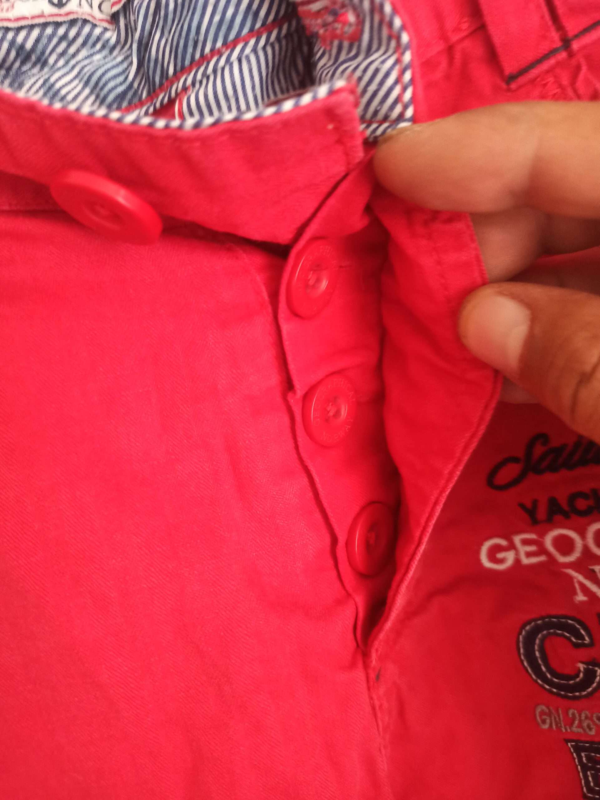 Geographical Norway Crew Cargo Shorts Herren Gr. M Rot Baumwolle Freizeit Sommer