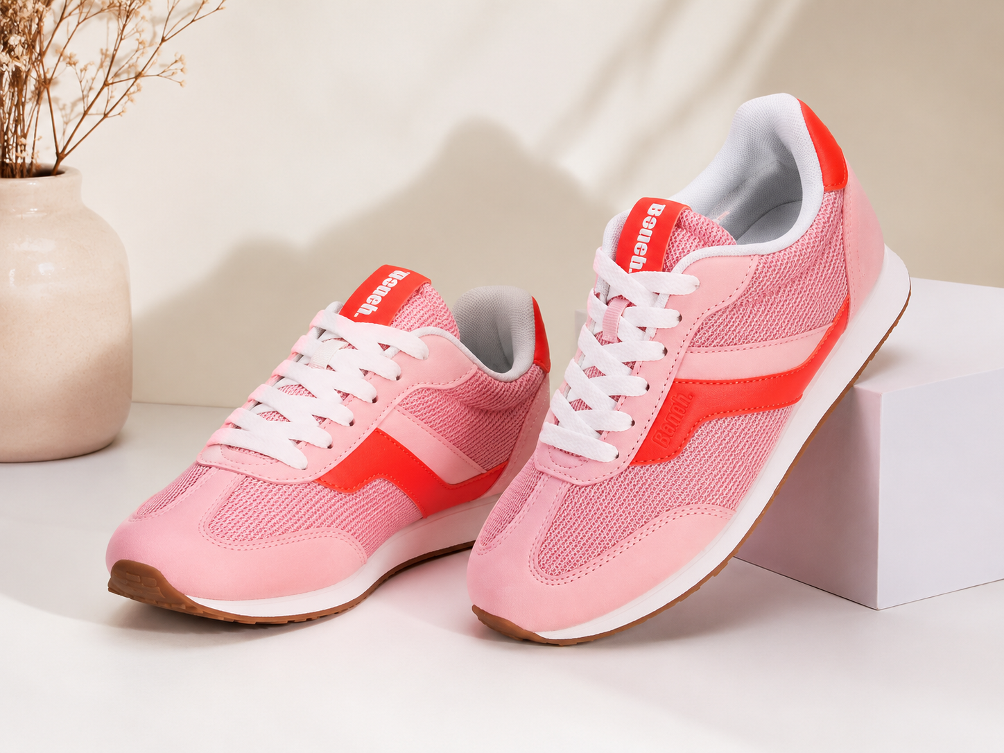 Bench Damen Sneaker Rosa Neonorange Gr. 38 Neu Mit Ovp