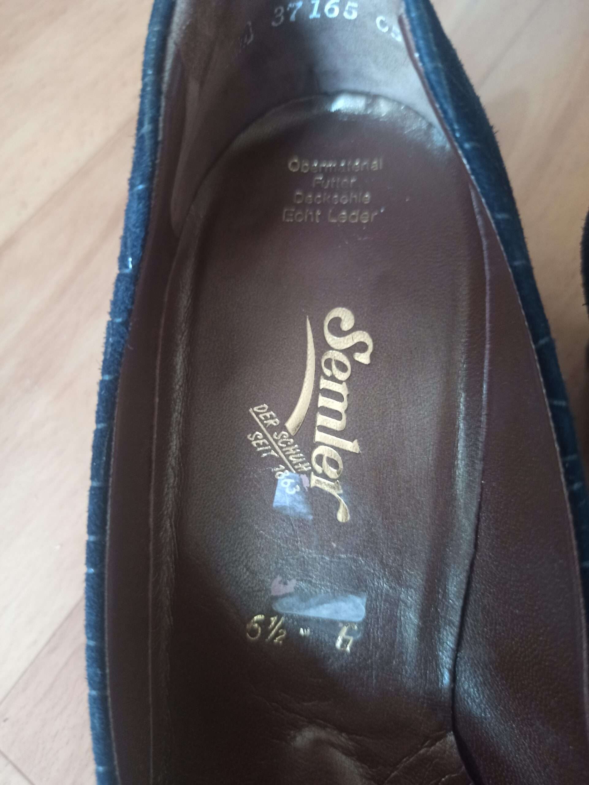 Pantofi damă Semler din piele naturală, bleumarin, mărimea 40, toc mediu