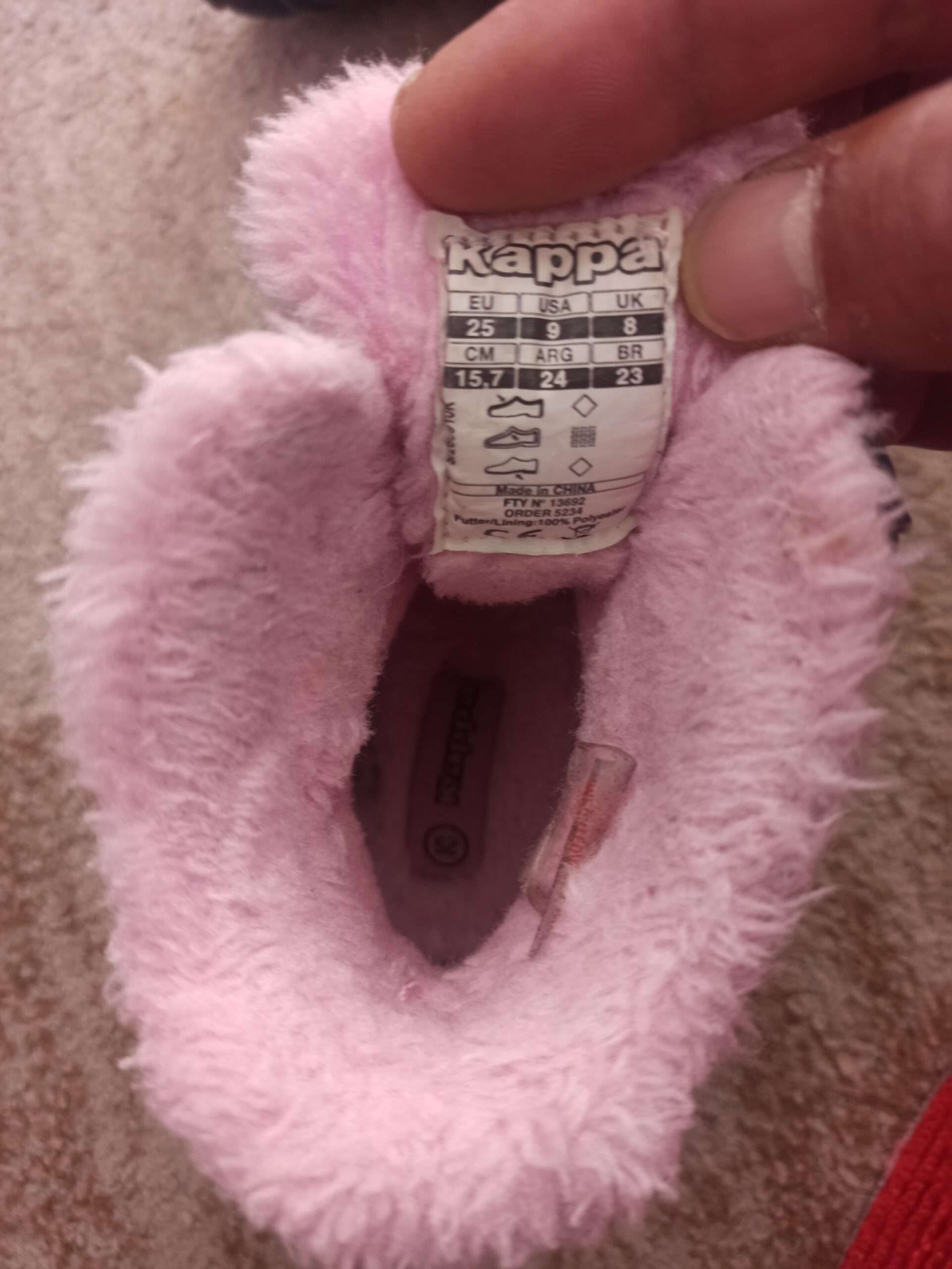 Kappa Kinder Winterstiefel Gr. 25 Schwarz Rosa mit Glitzer & Kunstfell
