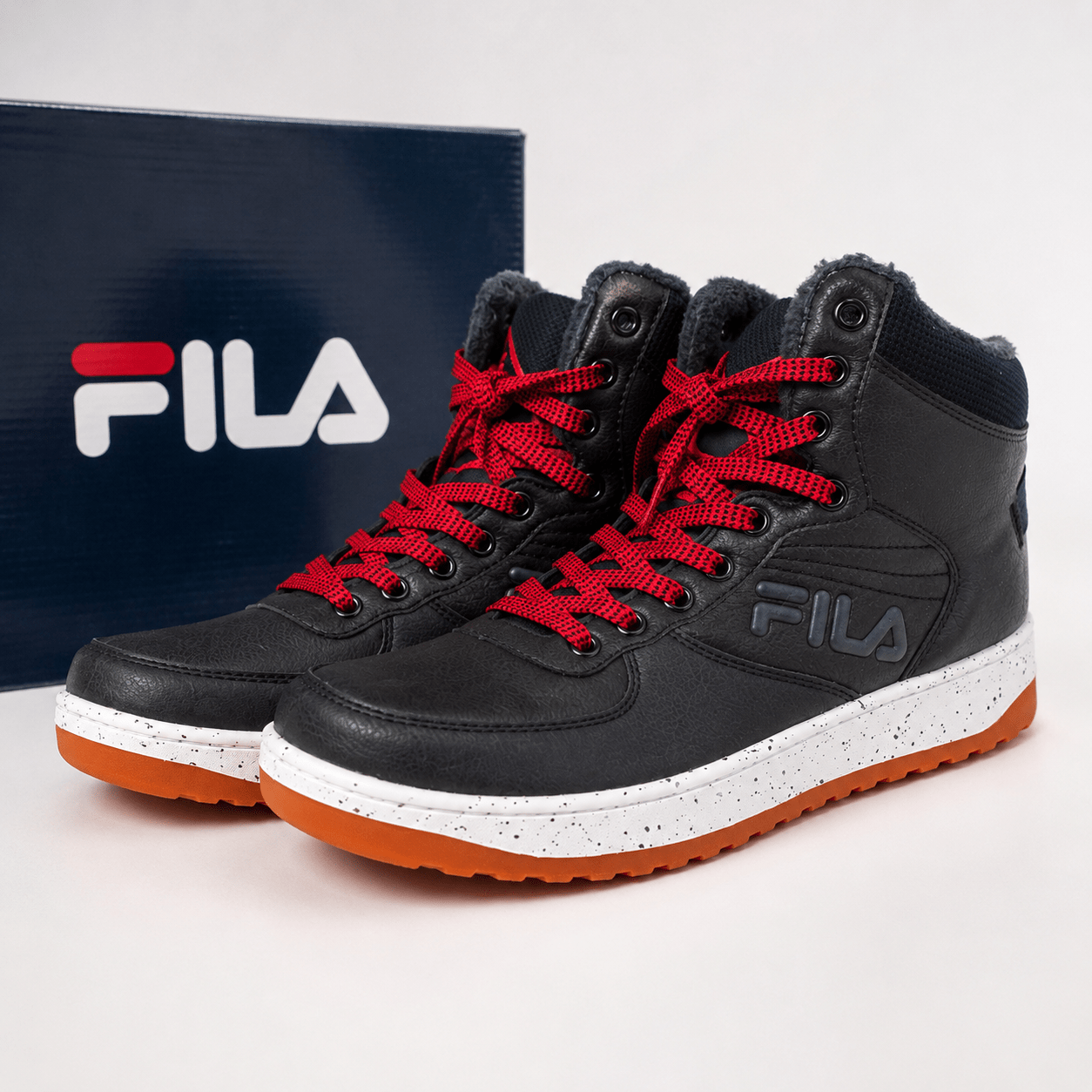 Sneaker Mid Fila Winter Boots Herren Schwarz Rot Größe 41.Neu mit Ovp.
