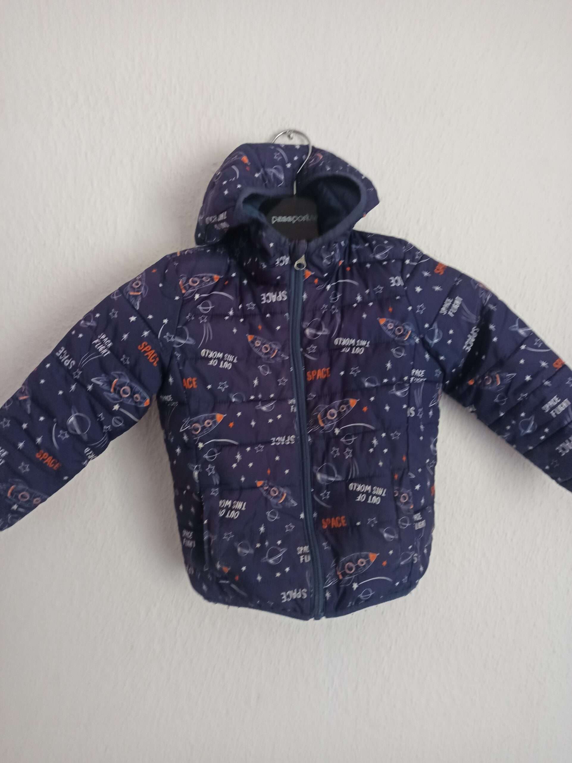 Impidimpi Kinder Winterjacke Gr. 104 Blau Space Raketen Sterne