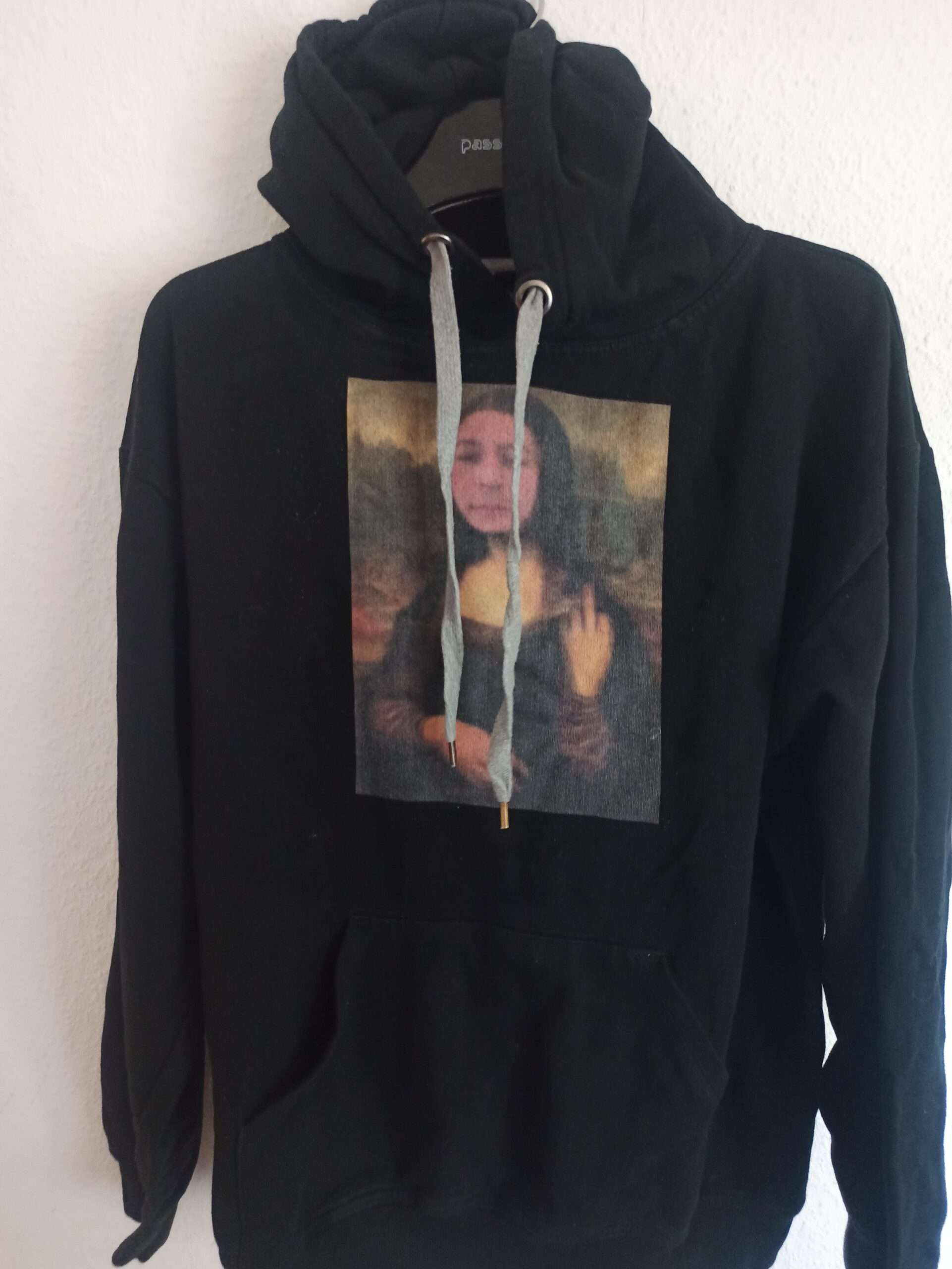Mona Lisa Hoodie L | Black Premium Kapuzenpullover Streetwear